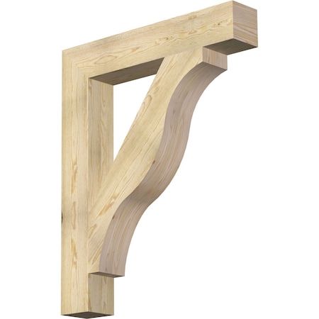 Ekena Millwork Funston Block Rough Sawn Bracket, Douglas Fir, 6"W x 36"D x 44"H BKT06X36X44FST05RDF